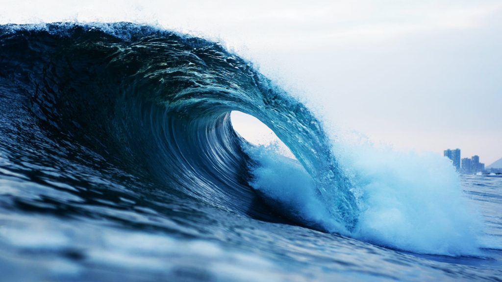photography of barrel wave
